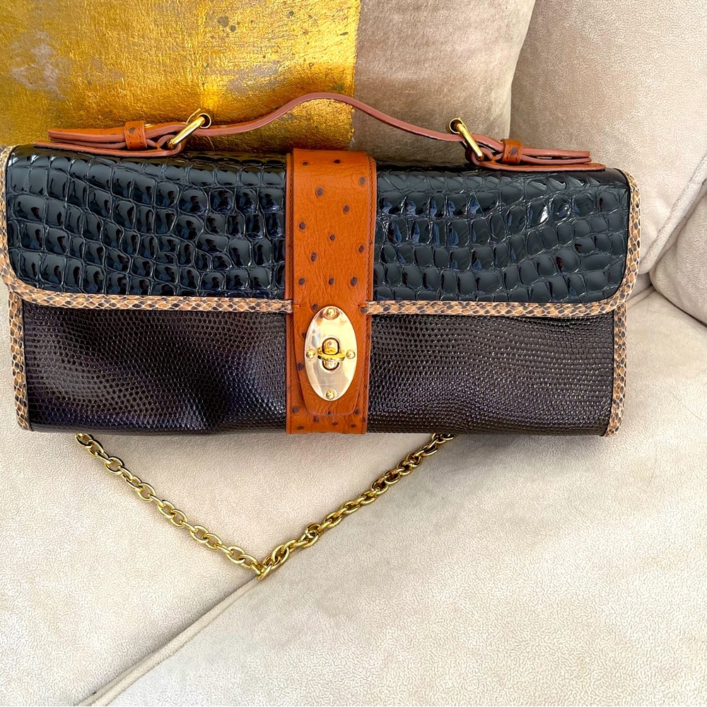 Anne Klein | Bag | Shades of Browns w/Black | Multi Texture